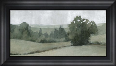 Framed Soft Green Landscape II Print