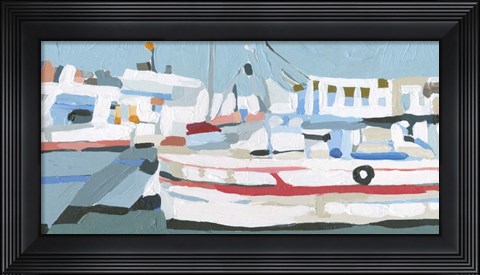 Framed Bright Boats I Print