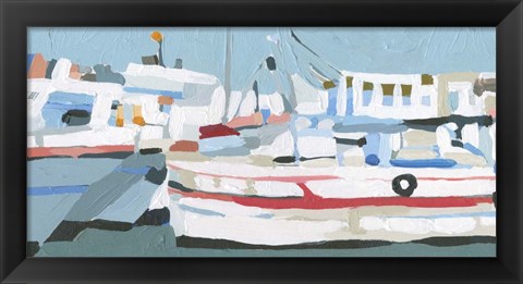 Framed Bright Boats I Print