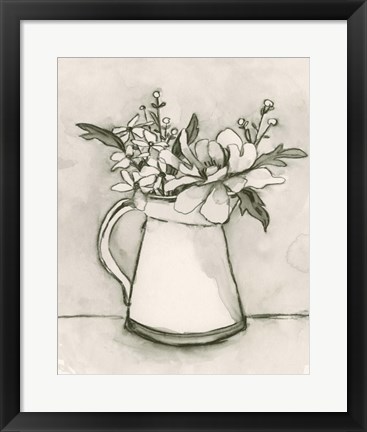 Framed Bouquet Scribble I Print