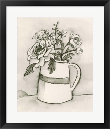 Framed Bouquet Scribble II Print