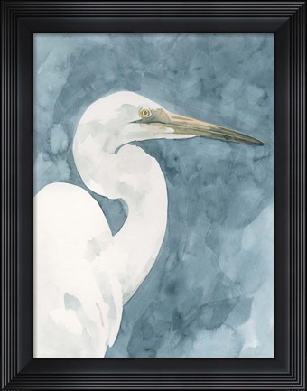 Framed Watercolor Heron Portrait II Print