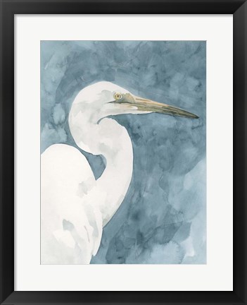 Framed Watercolor Heron Portrait II Print