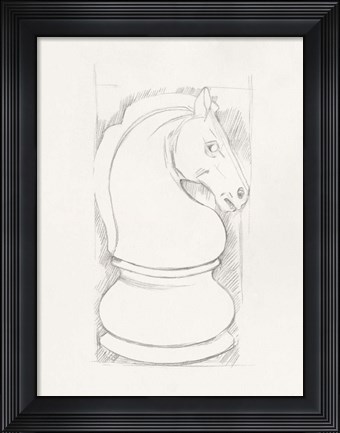 Framed Chess Set Sketch III Print