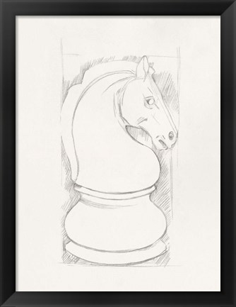 Framed Chess Set Sketch III Print