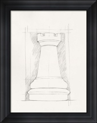 Framed Chess Set Sketch IV Print