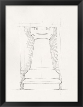 Framed Chess Set Sketch IV Print