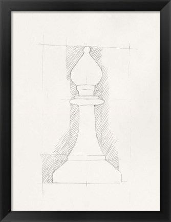 Framed Chess Set Sketch VI Print