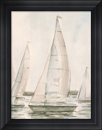 Framed Sail Scribble I Print
