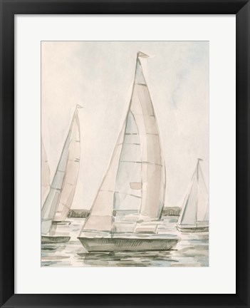 Framed Sail Scribble I Print