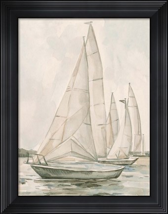 Framed Sail Scribble II Print