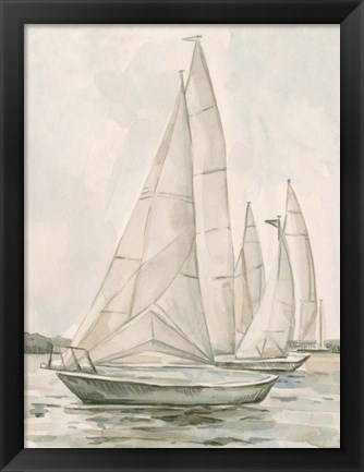 Framed Sail Scribble II Print