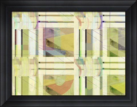 Framed Yellow Curves I Print