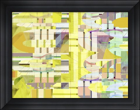 Framed Yellow Curves II Print