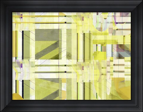 Framed Yellow Curves III Print