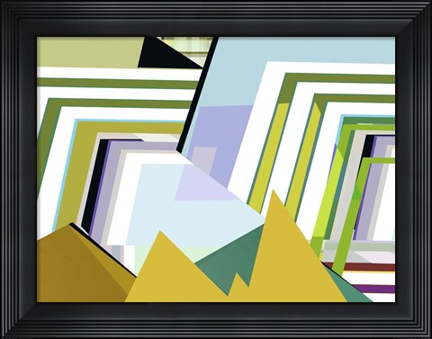 Framed Yellow Mountains II Print