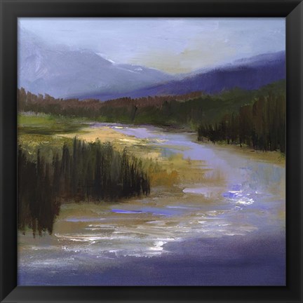 Framed Mountain River II Print