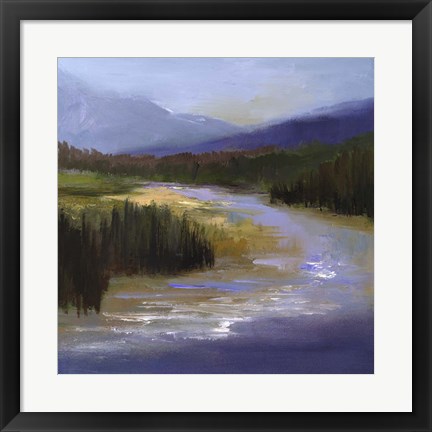 Framed Mountain River II Print