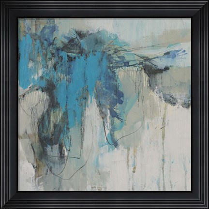 Framed Painterly Teal II Print