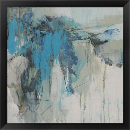 Framed Painterly Teal II Print