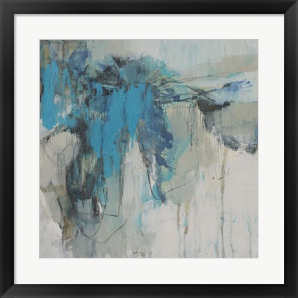 Framed Painterly Teal II Print