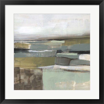 Framed Neutral Horizon Grid I Print