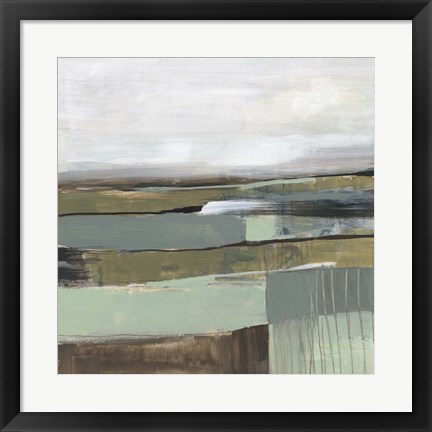 Framed Neutral Horizon Grid II Print