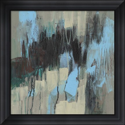 Framed Ocean Blue Abstract I Print