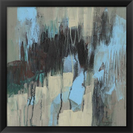 Framed Ocean Blue Abstract I Print