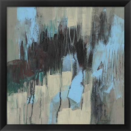 Framed Ocean Blue Abstract I Print