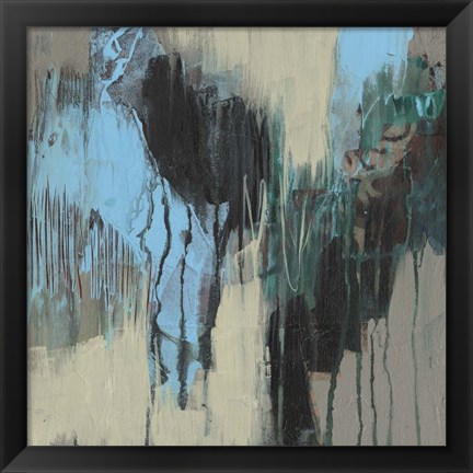 Framed Ocean Blue Abstract II Print