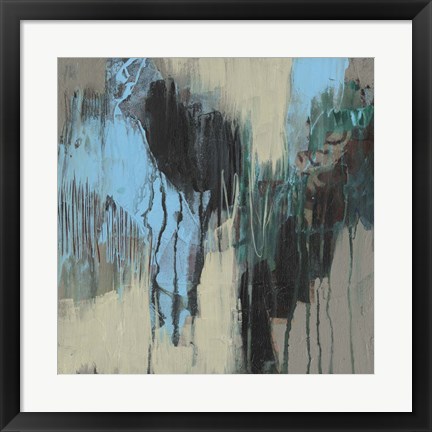 Framed Ocean Blue Abstract II Print