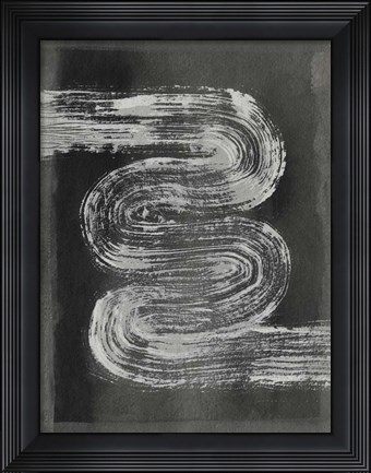 Framed Grey Linear Path I Print