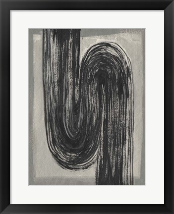 Framed Grey Linear Path II Print