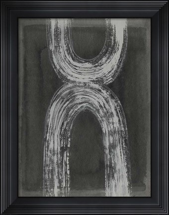 Framed Grey Linear Path IV Print