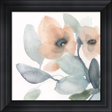 Framed Water and Petals I Print