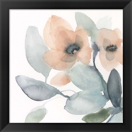 Framed Water and Petals I Print