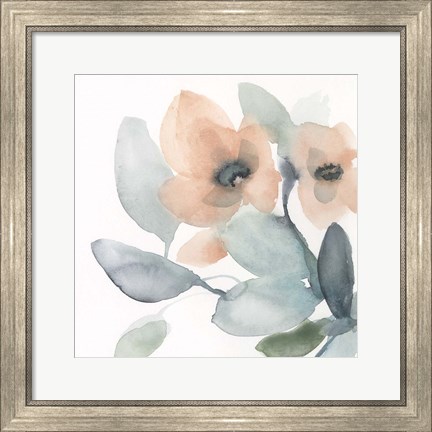 Framed Water and Petals I Print
