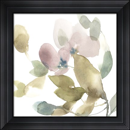 Framed Sweet Petals and Leaves I Print