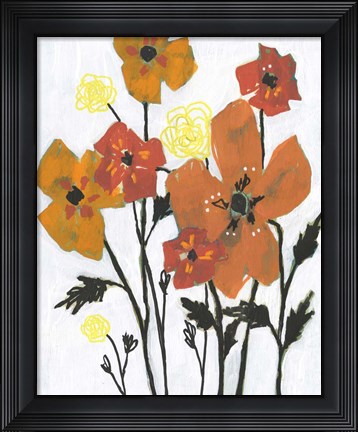 Framed Hot Flowers II Print