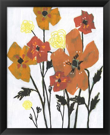 Framed Hot Flowers II Print