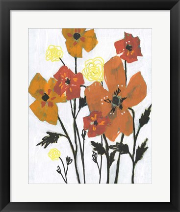 Framed Hot Flowers II Print