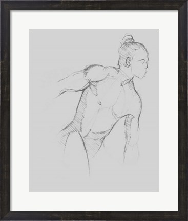 Framed Male Torso Sketch II Print