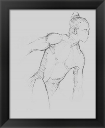 Framed Male Torso Sketch II Print