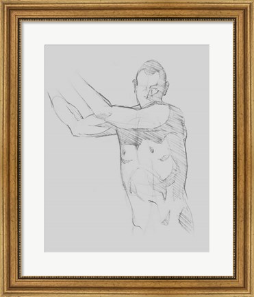 Framed Male Torso Sketch III Print