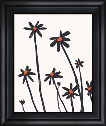 Framed Young Coneflowers II Print