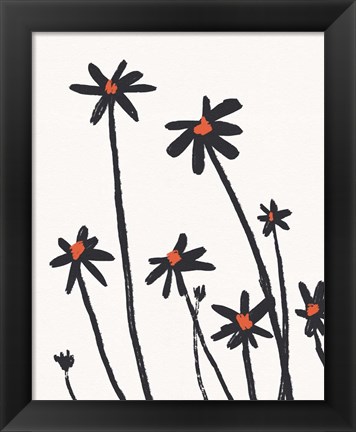 Framed Young Coneflowers II Print