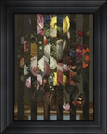 Framed Masked Flemish Bouquet II Print