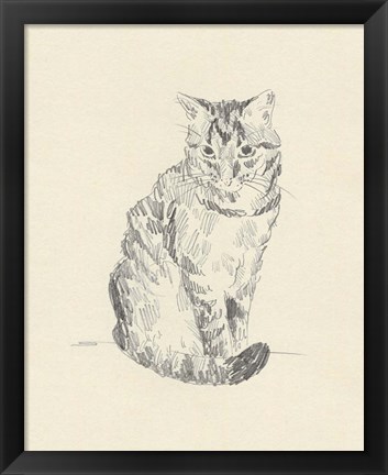 Framed House Cat I Print