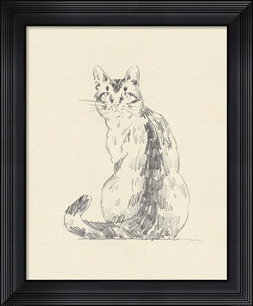 Framed House Cat V Print